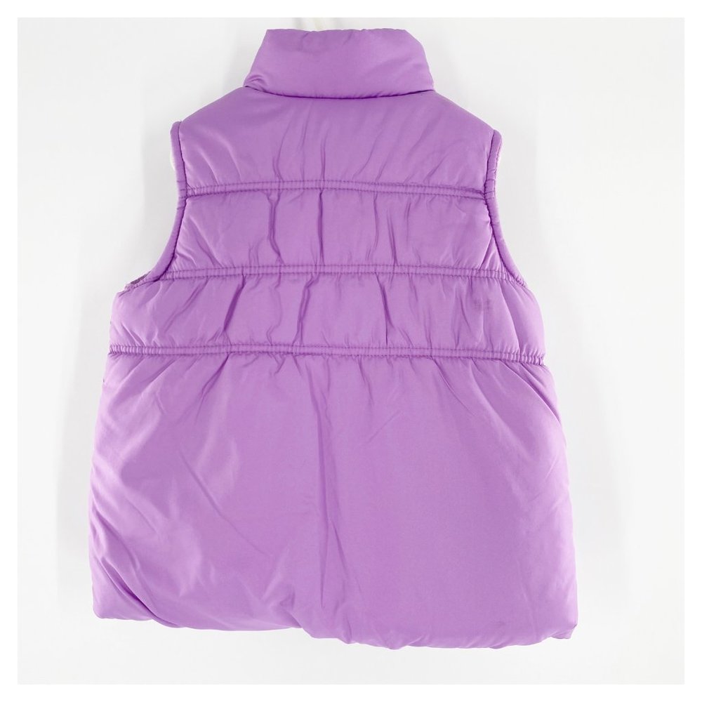 OshKosh B‘Gosh Girls Lavender Sleeveless Fleece Lined Puffer Vest Size 5 - Picture 3 of 6